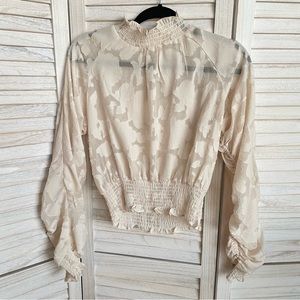 Cream Sheer Vintage Style Top